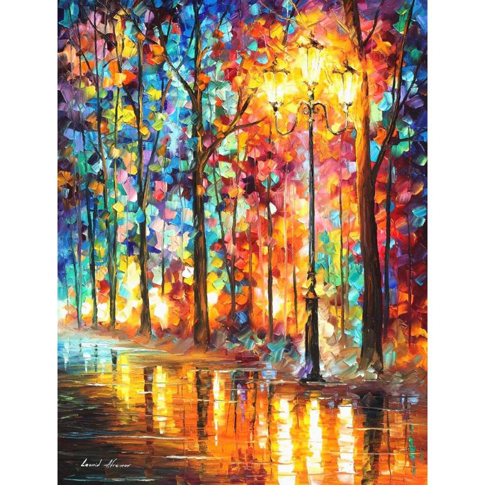 alley by the lake, alley by the lake Leonid Afremov, Leonid Afremov alley by the lake